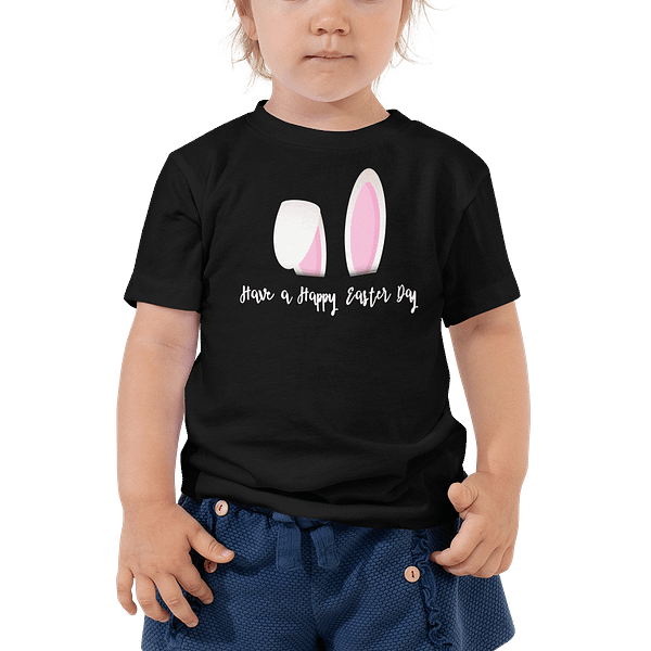 black tshirt with bunny ears